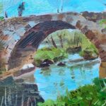 painting of the old pack horse bridge